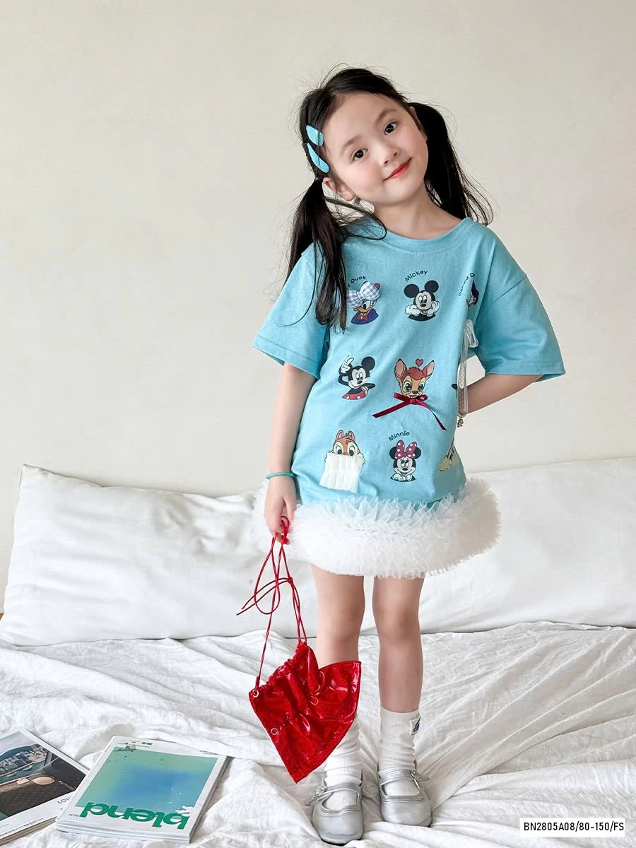 ÁO THUN XANH DISNEY MẸ BÉ