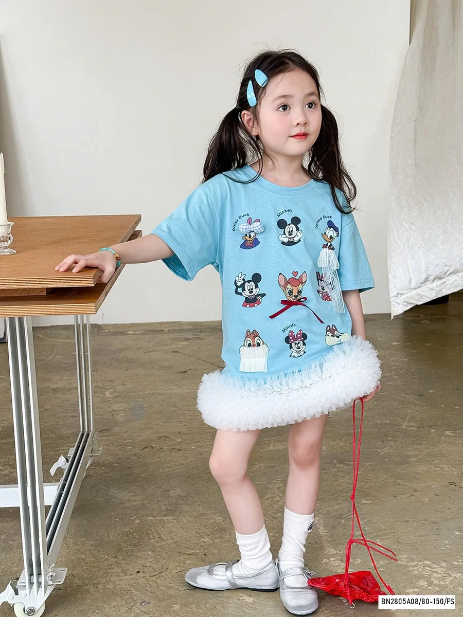 ÁO THUN XANH DISNEY MẸ BÉ