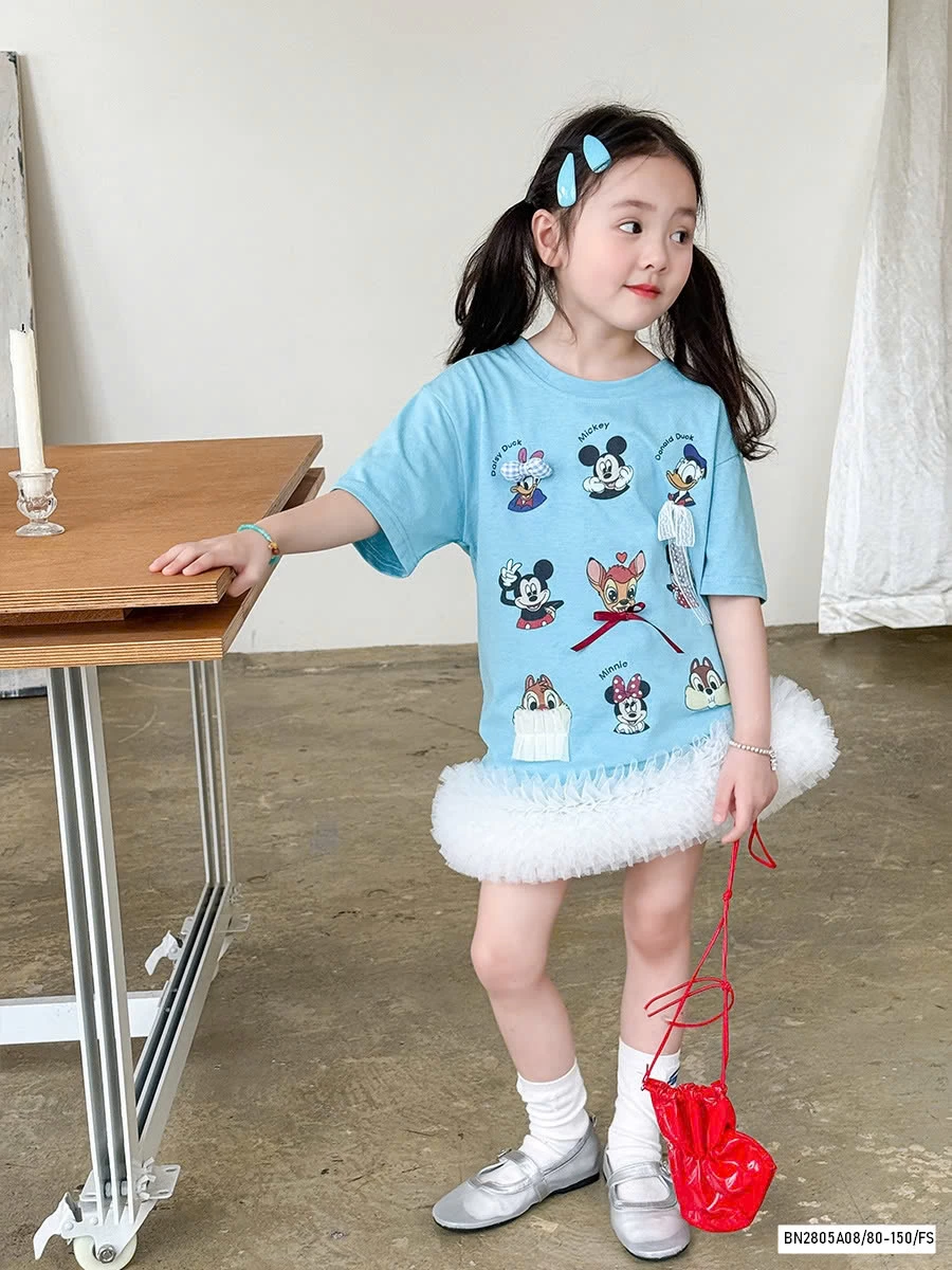 ÁO THUN XANH DISNEY MẸ BÉ