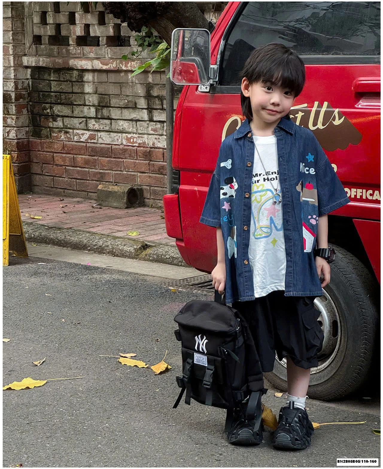 ÁO SƠ MI DENIM IN HÌNH