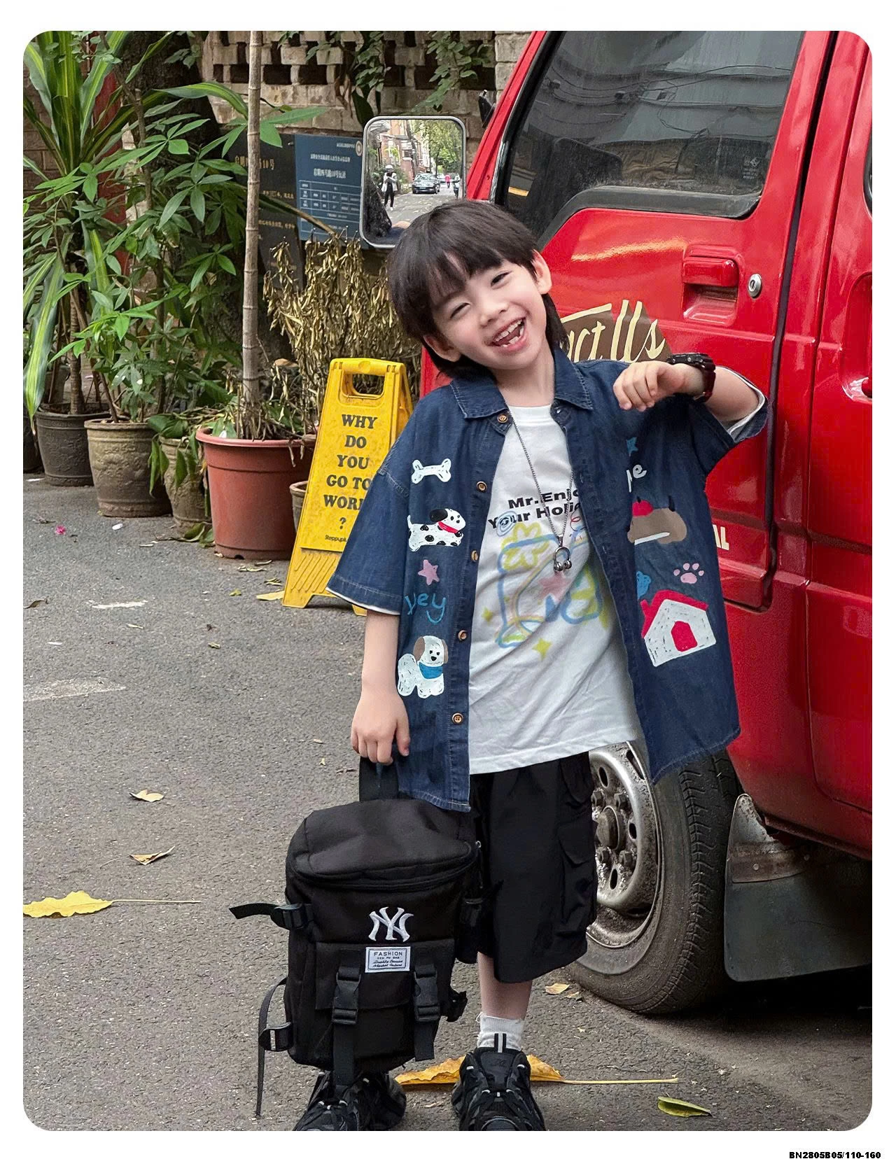 ÁO SƠ MI DENIM IN HÌNH