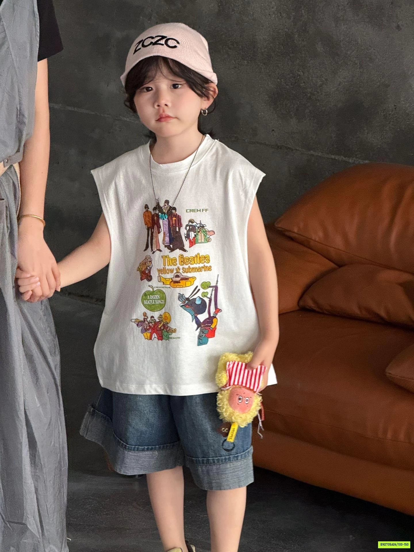 TANKTOP KUTE MIX SHORT JEANS GẤP GẤU