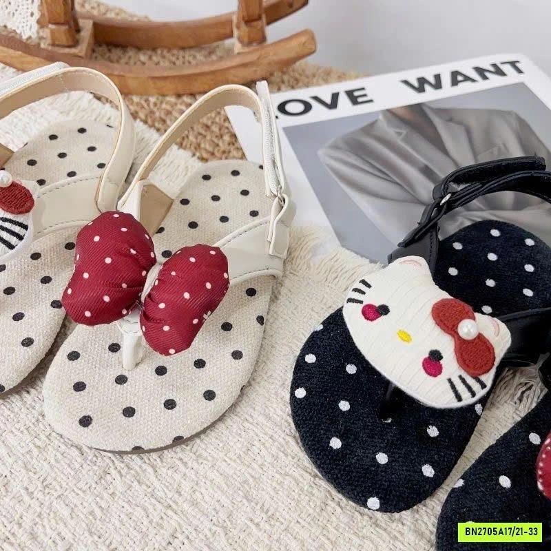 SANDAL XỎ NGÓN CHẤM BI KITTY