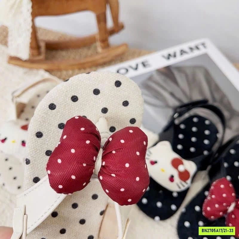 SANDAL XỎ NGÓN CHẤM BI KITTY