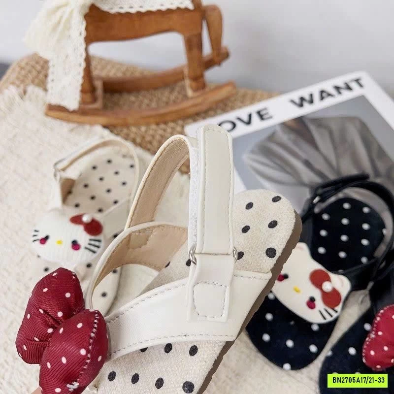 SANDAL XỎ NGÓN CHẤM BI KITTY