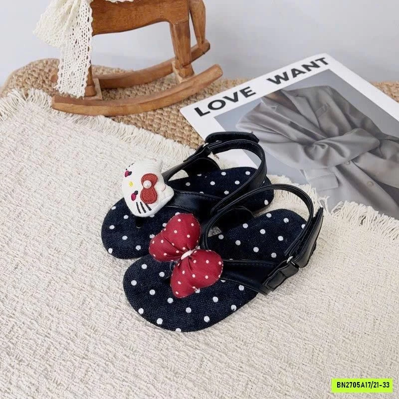 SANDAL XỎ NGÓN CHẤM BI KITTY
