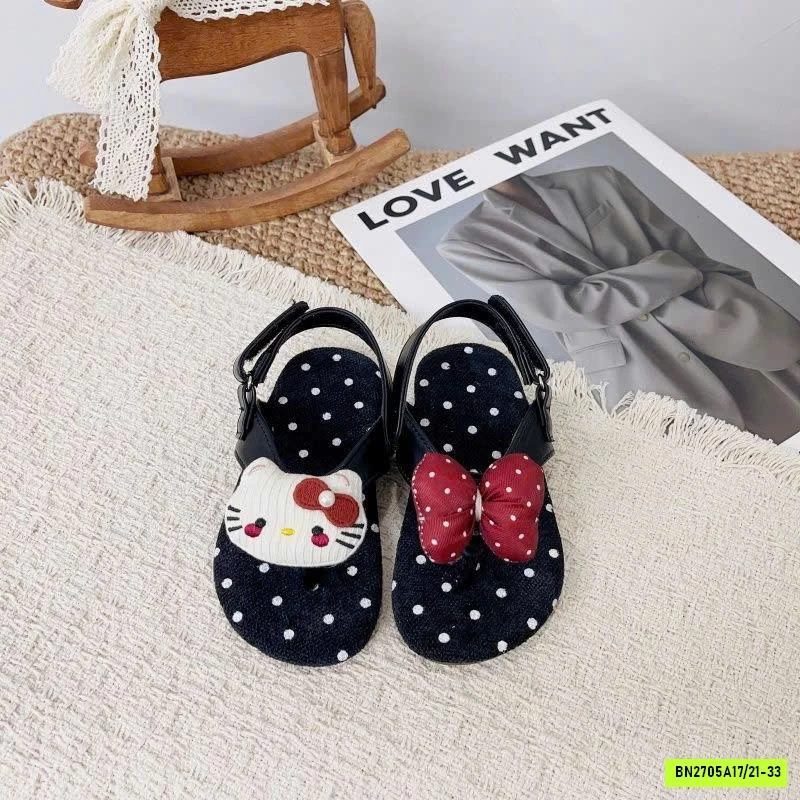 SANDAL XỎ NGÓN CHẤM BI KITTY
