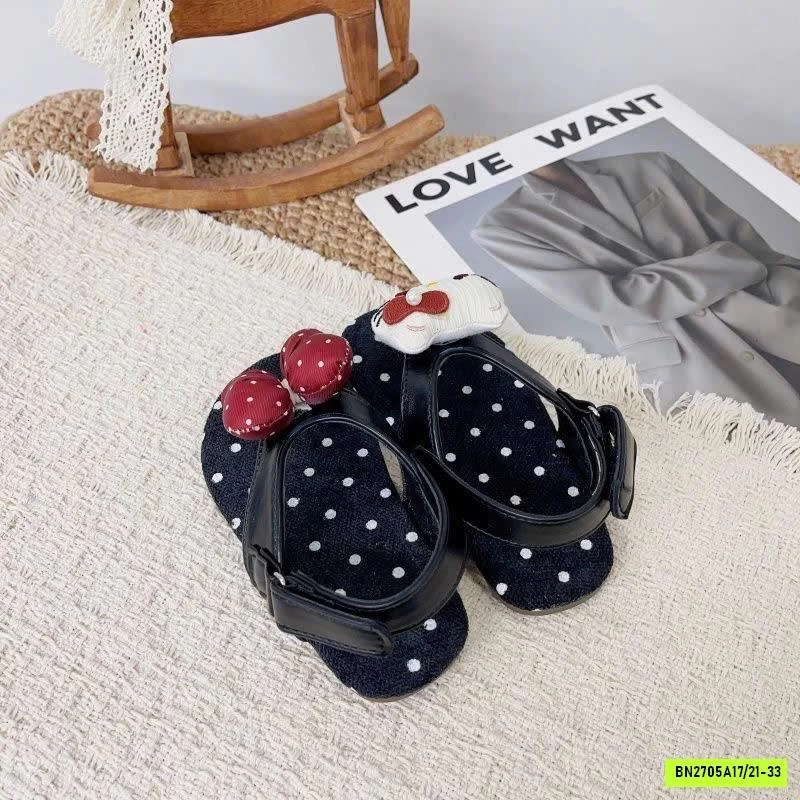 SANDAL XỎ NGÓN CHẤM BI KITTY