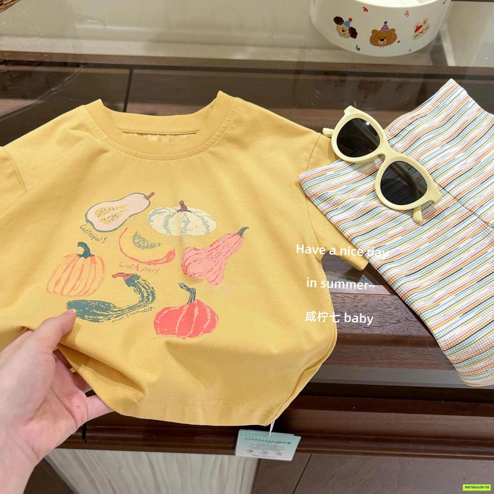 ÁO THUN MIX LEGGING KẺ TBABY