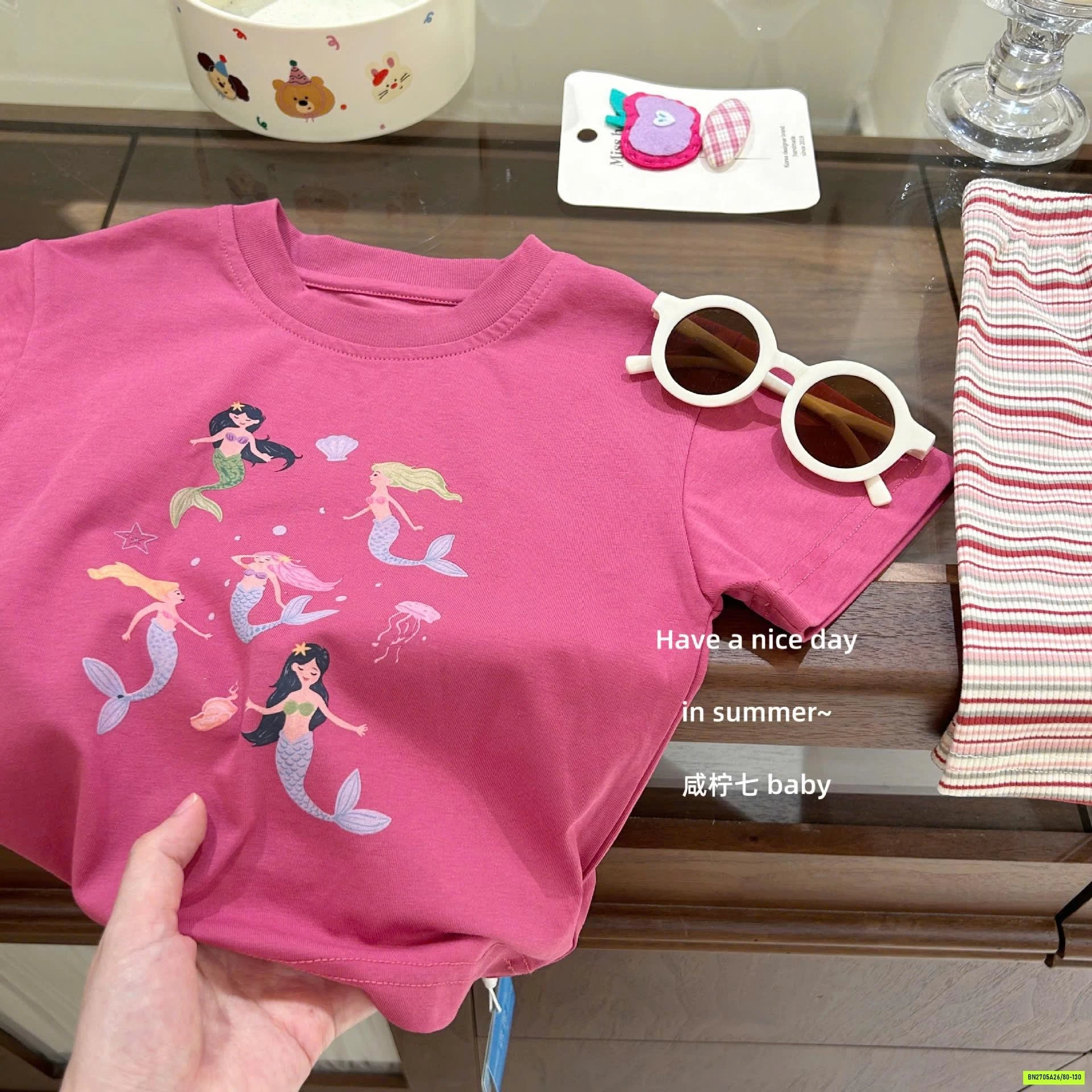 ÁO THUN MIX LEGGING KẺ TBABY