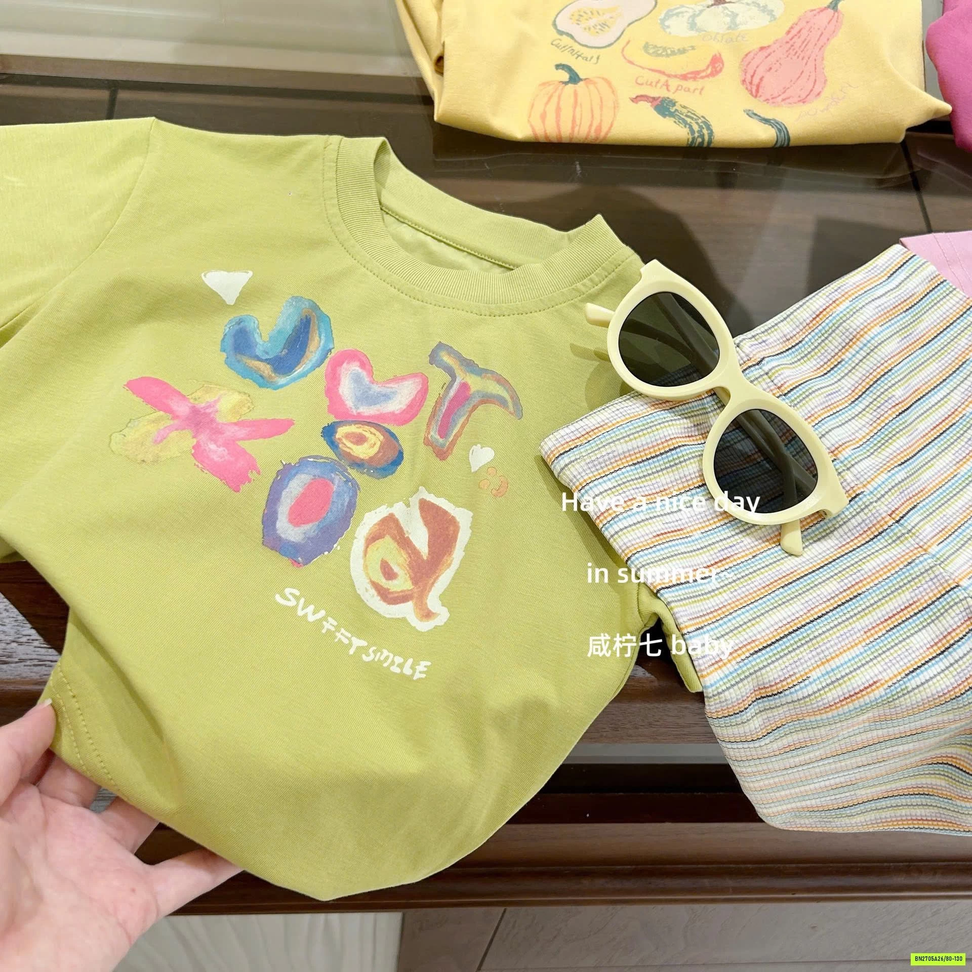 ÁO THUN MIX LEGGING KẺ TBABY