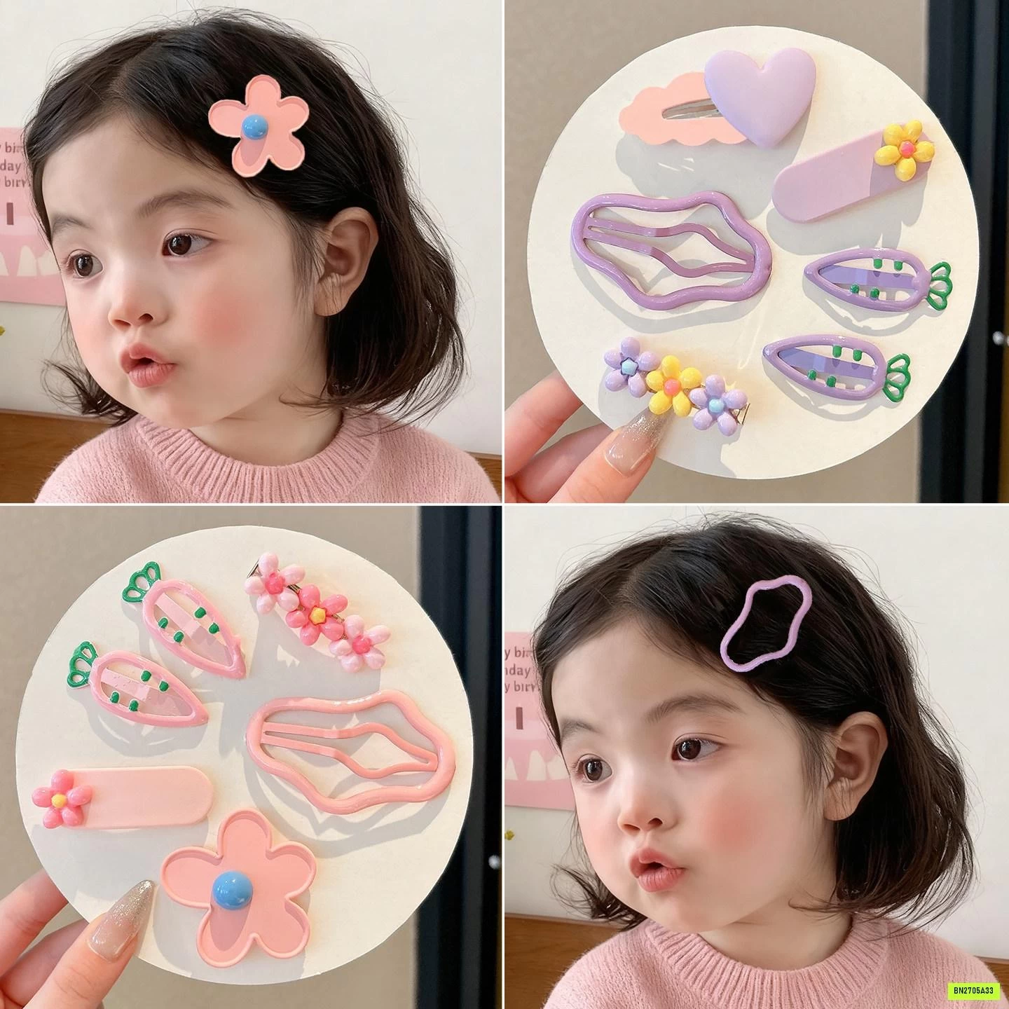 SÉT 6 KẸP TÓC HOA XINH
