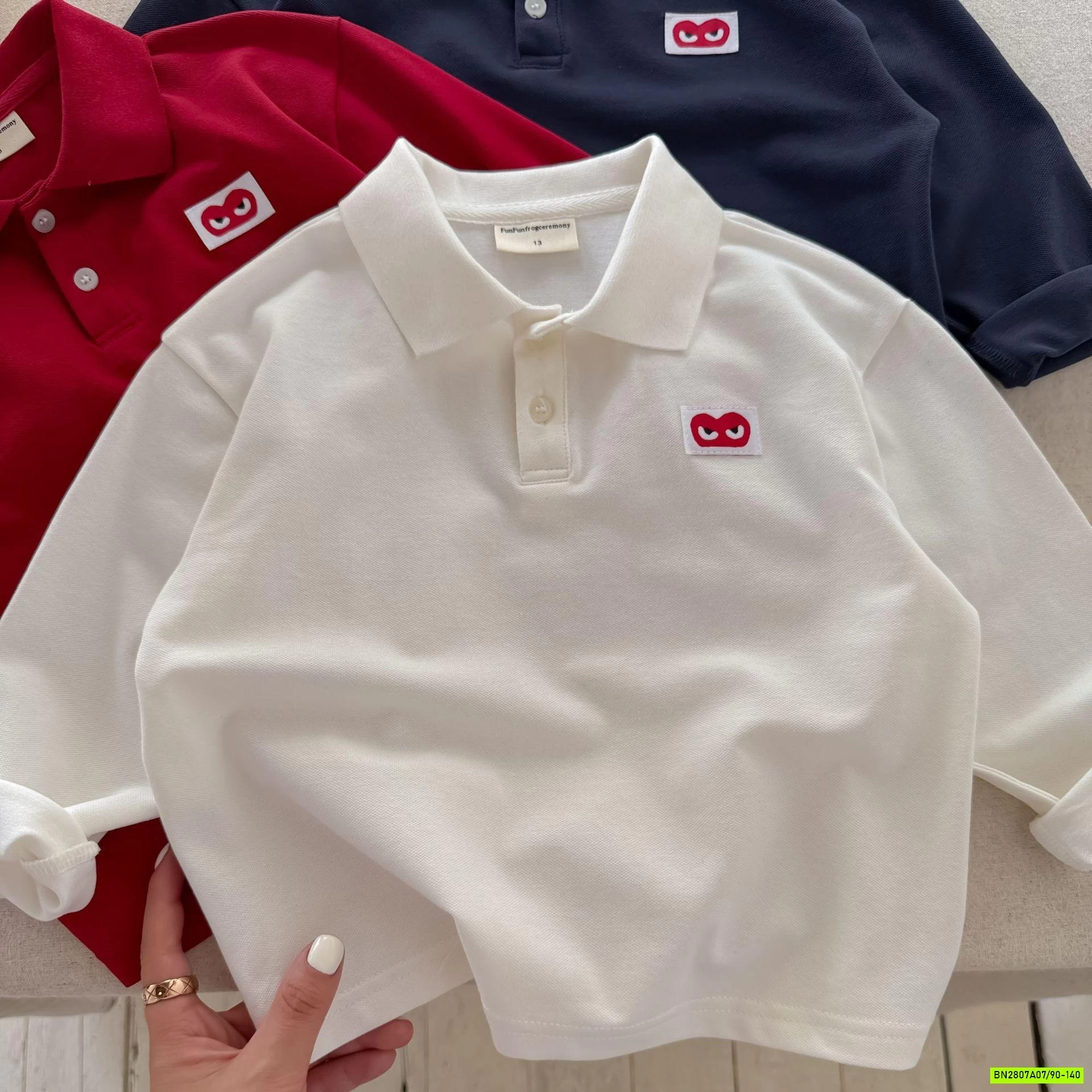 POLO TRƠN MÀU LOGO TRÁI TIM MMGGBABY