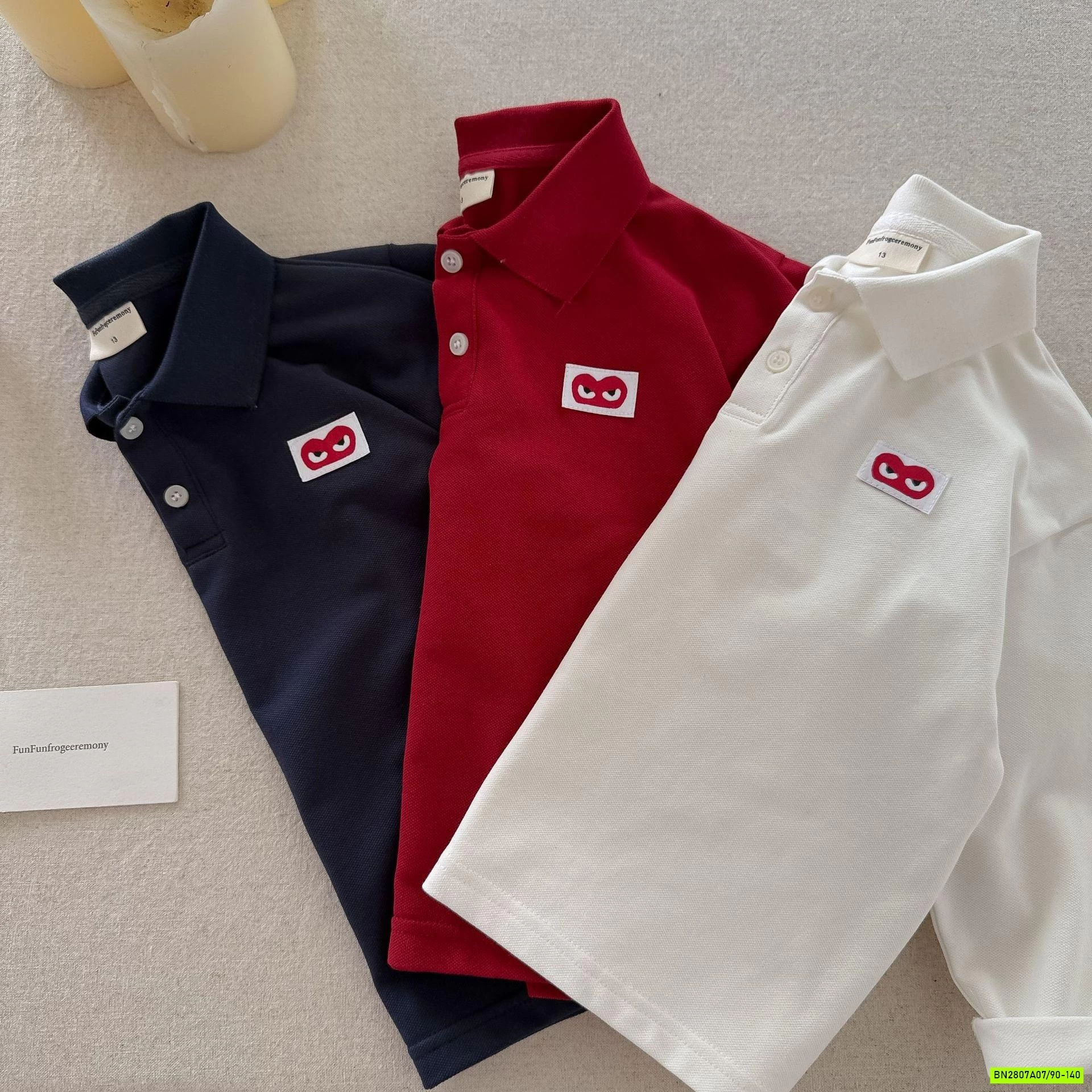 POLO TRƠN MÀU LOGO TRÁI TIM MMGGBABY