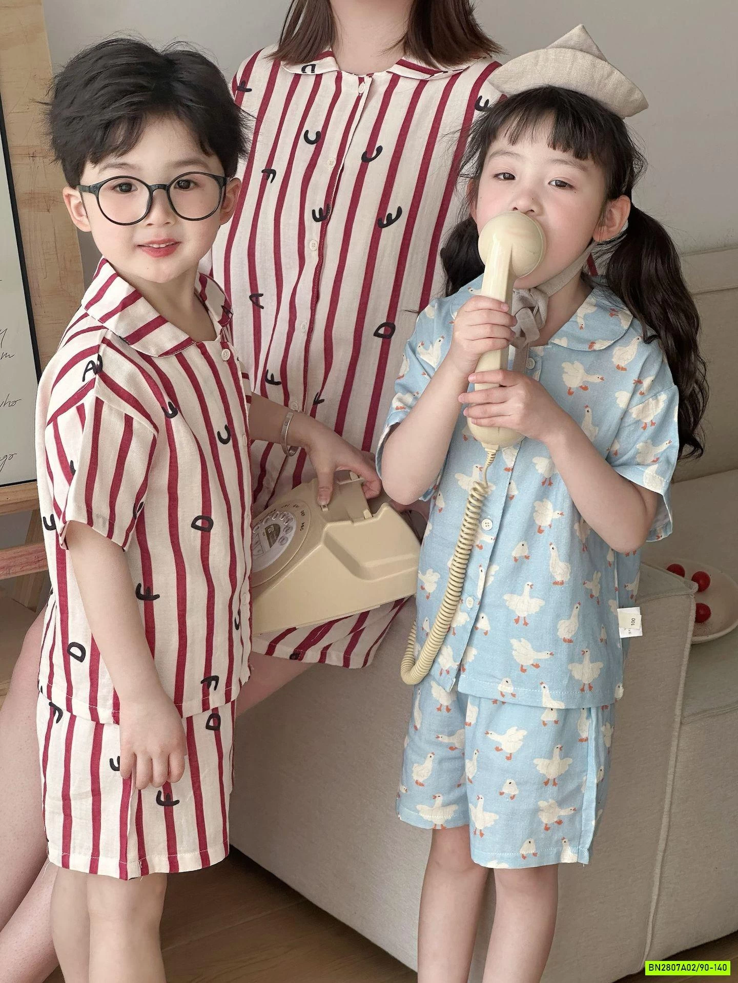 PIZAMA ĐŨI NGẮN TAY MẸ BÉ