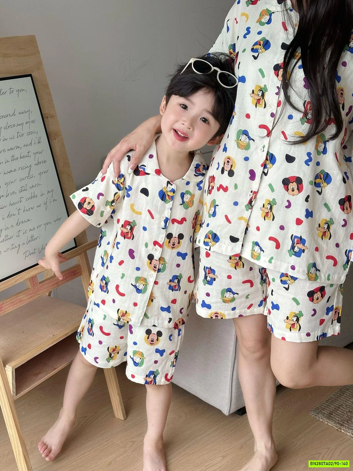 PIZAMA ĐŨI NGẮN TAY MẸ BÉ