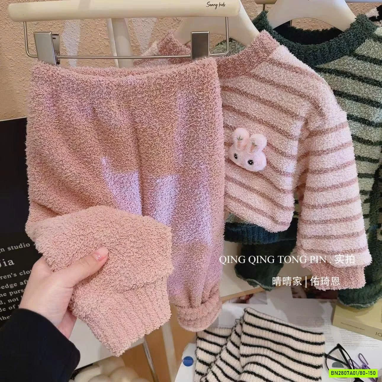 BỘ LÔNG KẺ MẶC NHÀ MỀM ẤM