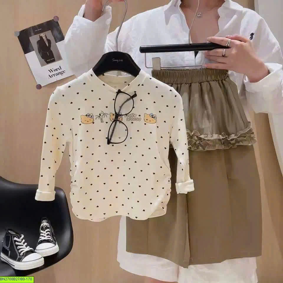 SET ÁO CHÂM BI MIX QUẦN PHỐI VOAN