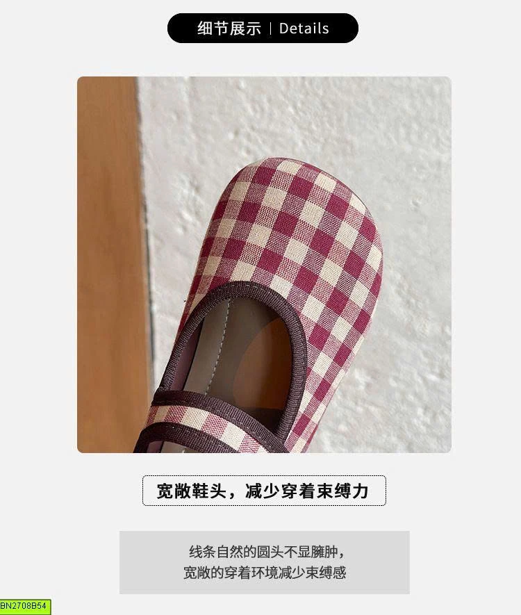 GIÀY BÚP BÊ CARO QUAI DÁN