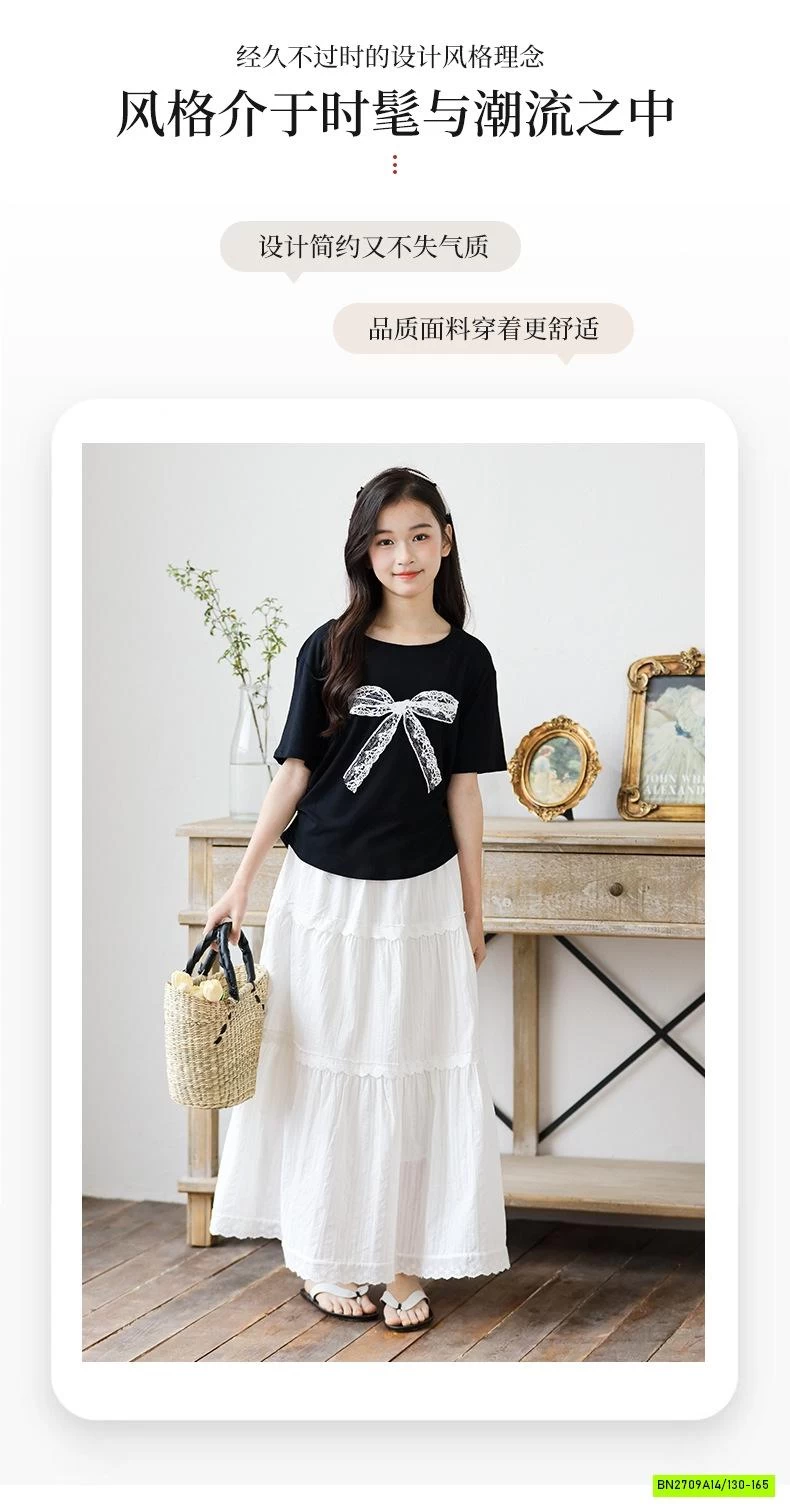 ÁO THUN NƠ MIX CV DÁNG DÀI