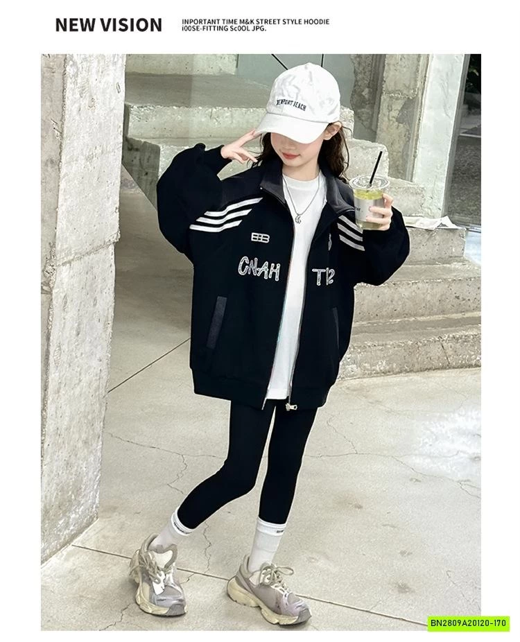 KHOÁC NỈ PHỐI SỌC CỔ BẺ SZ ĐẠI