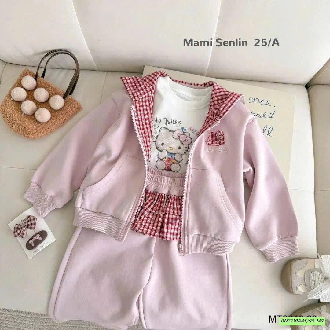 SÉT BỘ NỈ HỒNG ÁO KHOÁC