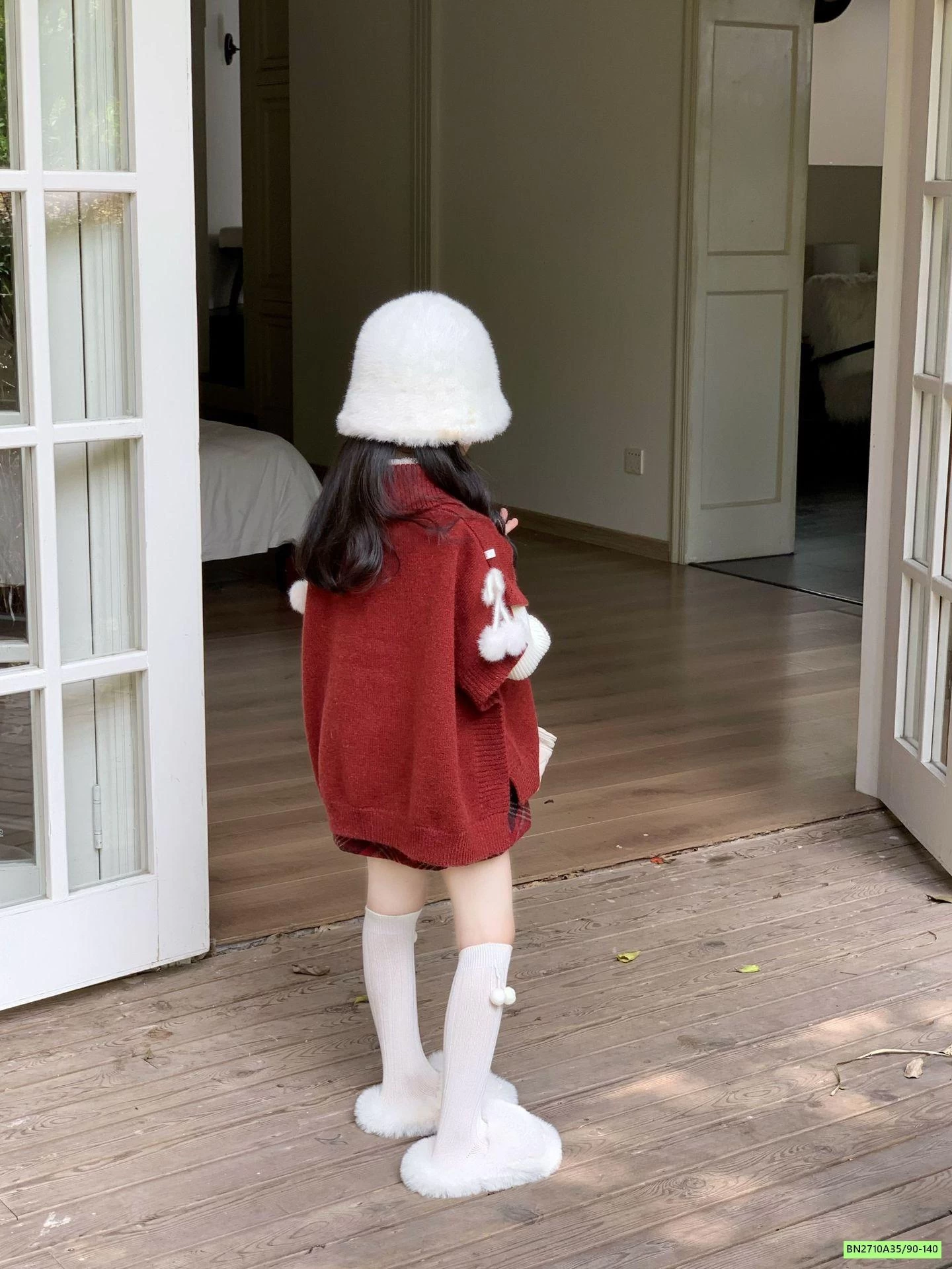 SÉT VÁY LEN ĐỎ 3 CHI TIẾT