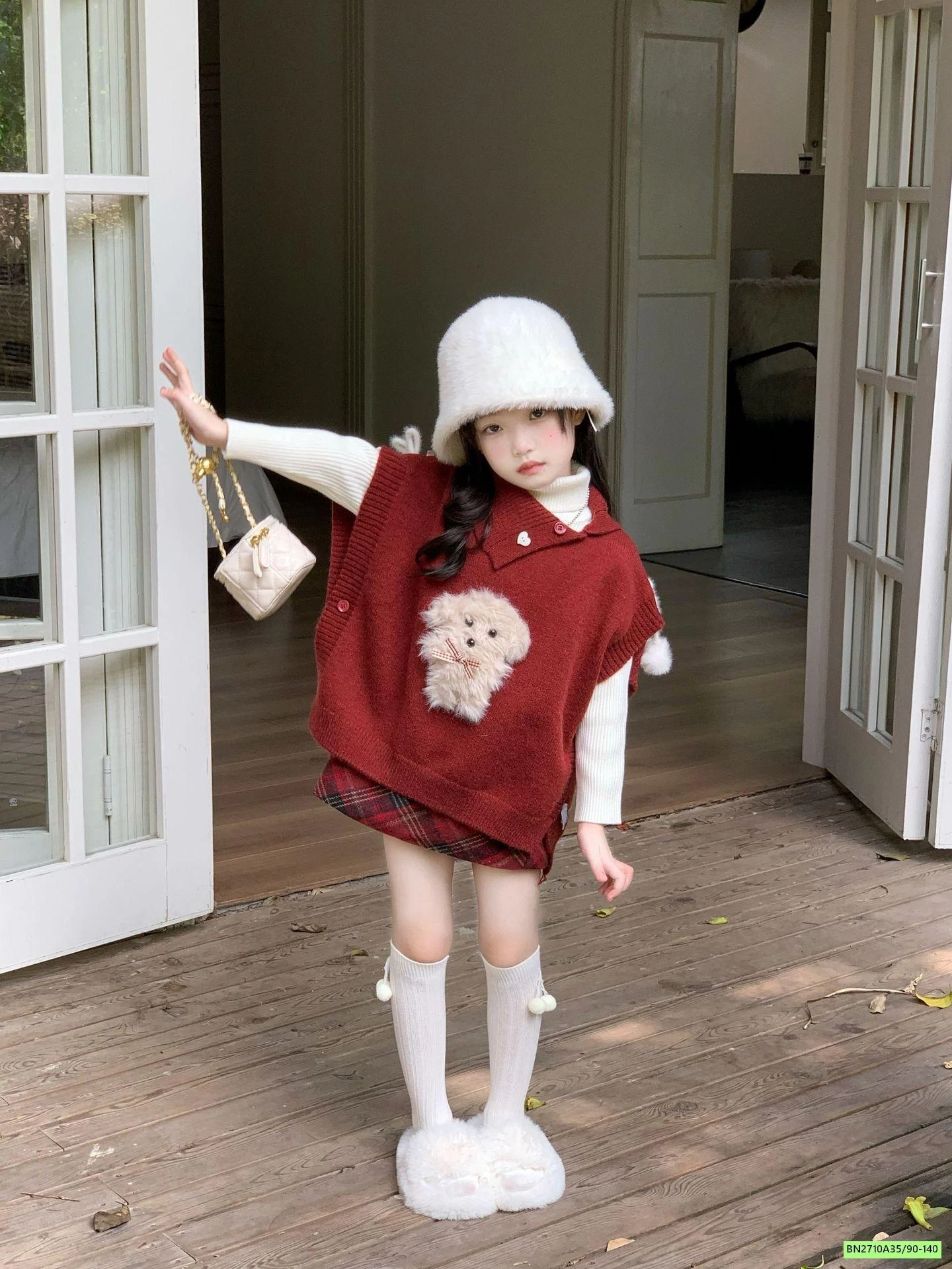 SÉT VÁY LEN ĐỎ 3 CHI TIẾT