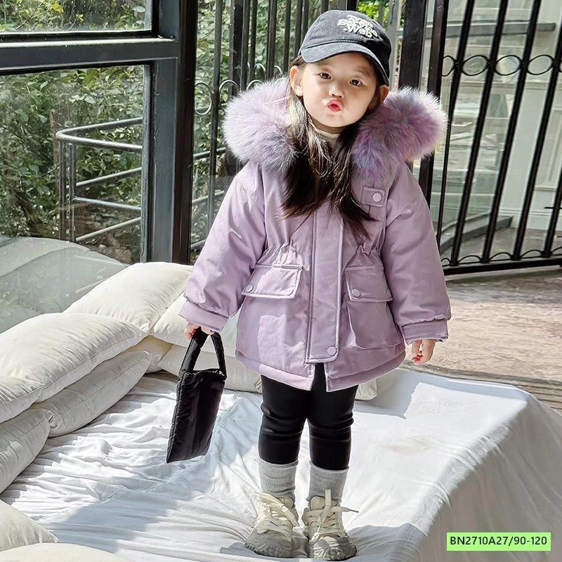 KHOÁC PARKA TÍM MŨ LÔNG