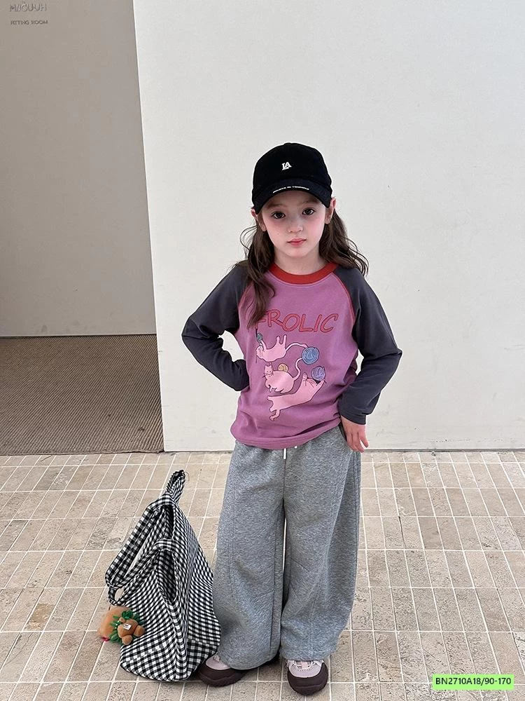 QUẦN NỈ SUÔNG LOGO CẠP CARO 25G064 AMBB