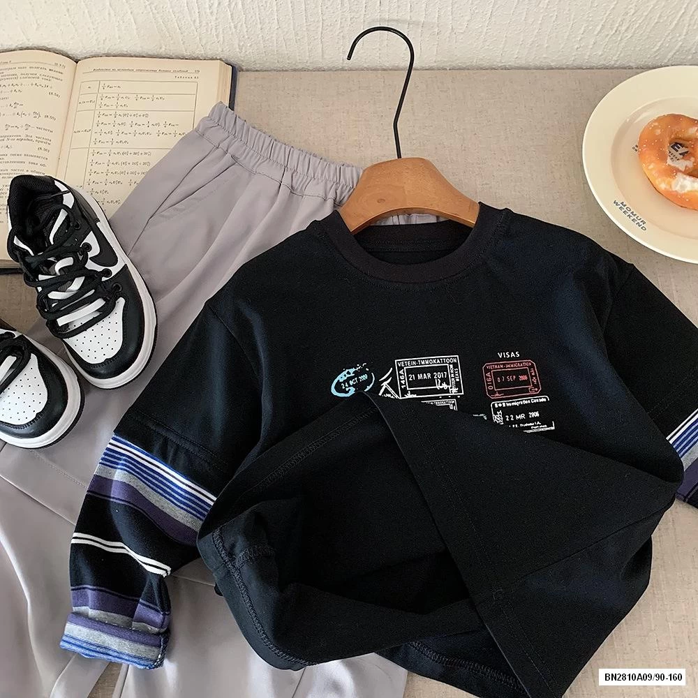 ÁO NỈ PHỐI TAY KẺ