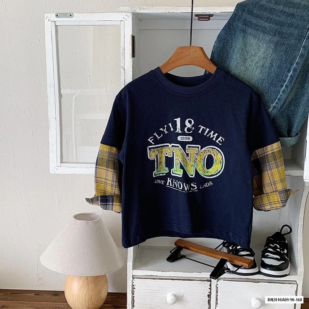 ÁO NỈ PHỐI TAY KẺ