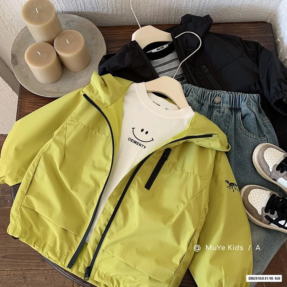 KHOÁC GIÓ XANH CHUỐI LIỀN MŨ