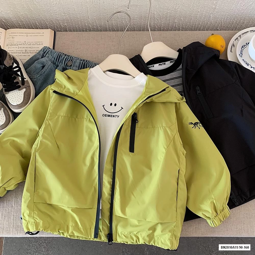 KHOÁC GIÓ XANH CHUỐI LIỀN MŨ