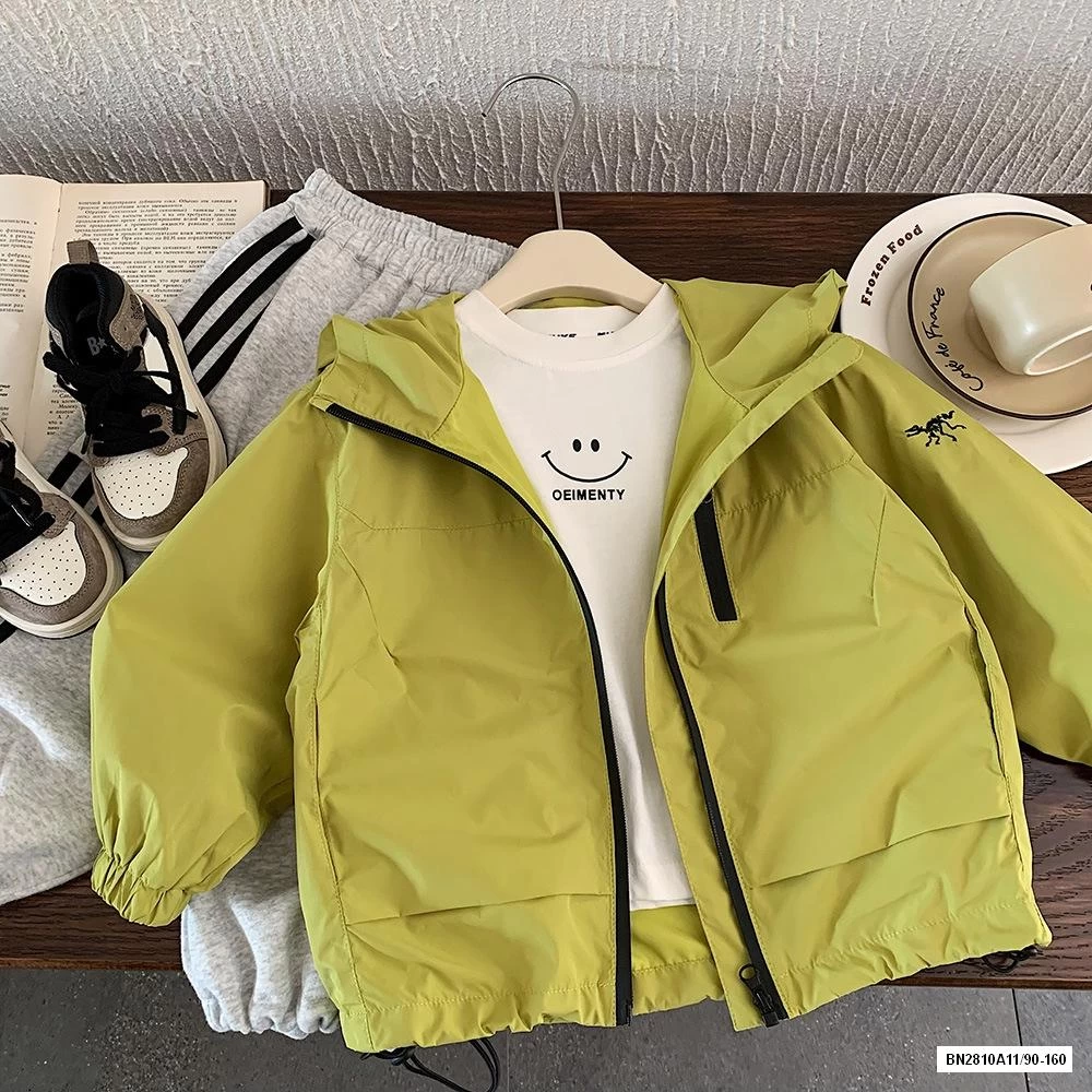 KHOÁC GIÓ XANH CHUỐI LIỀN MŨ