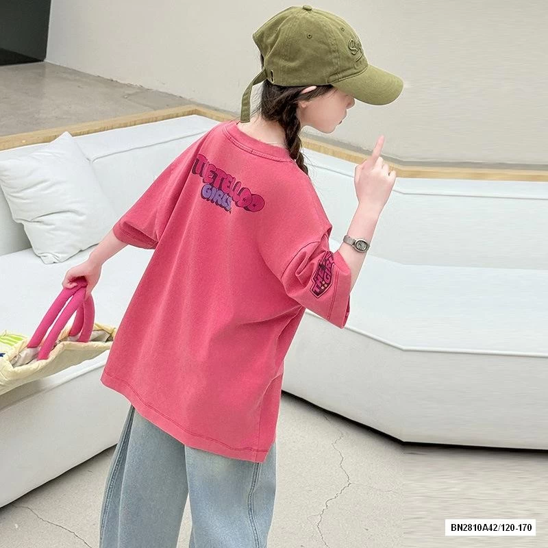 ÁO THUN HỒNG MIX JEANS BAGGY