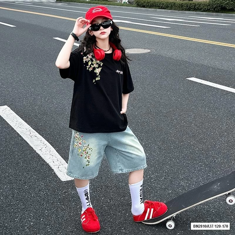 SÉT ÁO IN HOA MIX SHORT JEANS