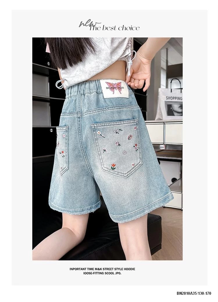 SHORT JEANS THÊU HOA SZ ĐẠI