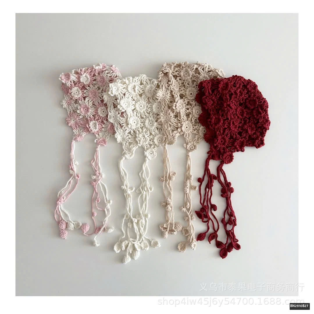 MŨ LEN HOA THỜI TRANG CHO BÉ