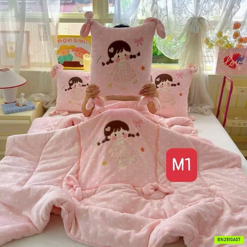 BỘ CHĂN GỐI 2IN1 BĂNG NHUNG