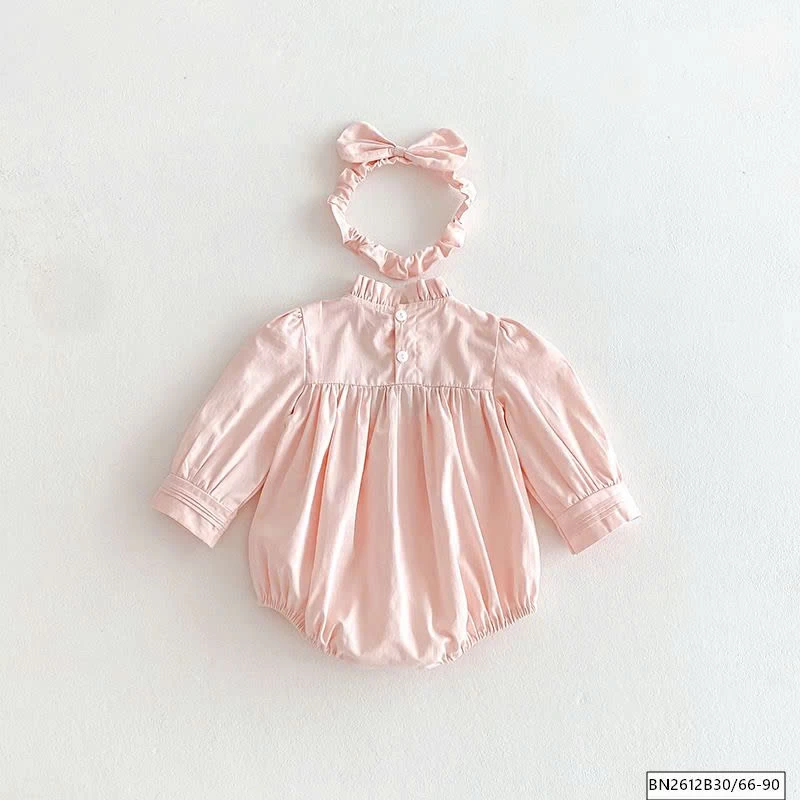 BODY, VÁY HỒNG CỔ THÊU THỎ