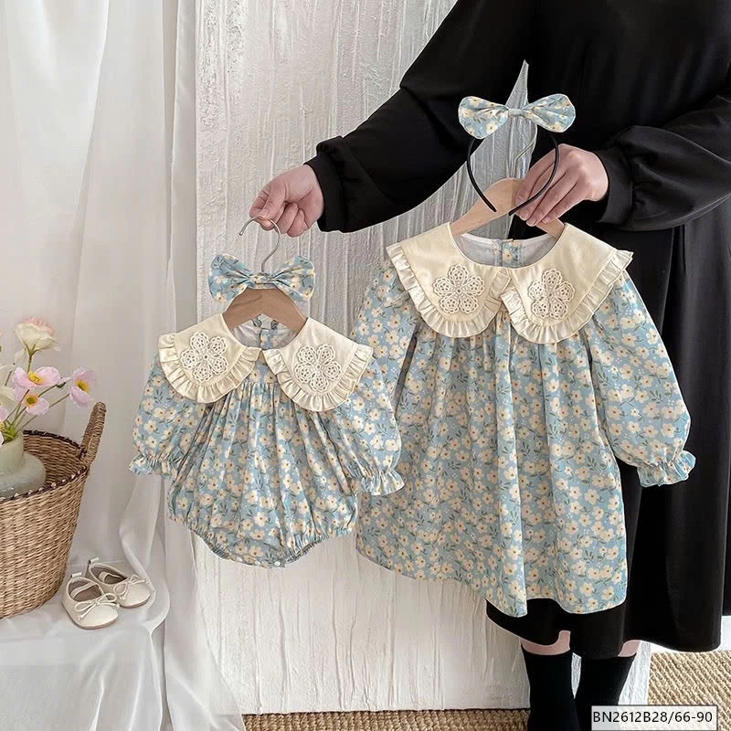 BODY, VÁY HOA MÀU XANH CỔ SEN