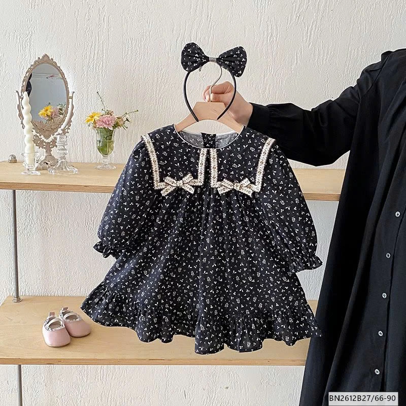 BODY, VÁY HOA NHÍ MÀU ĐEN