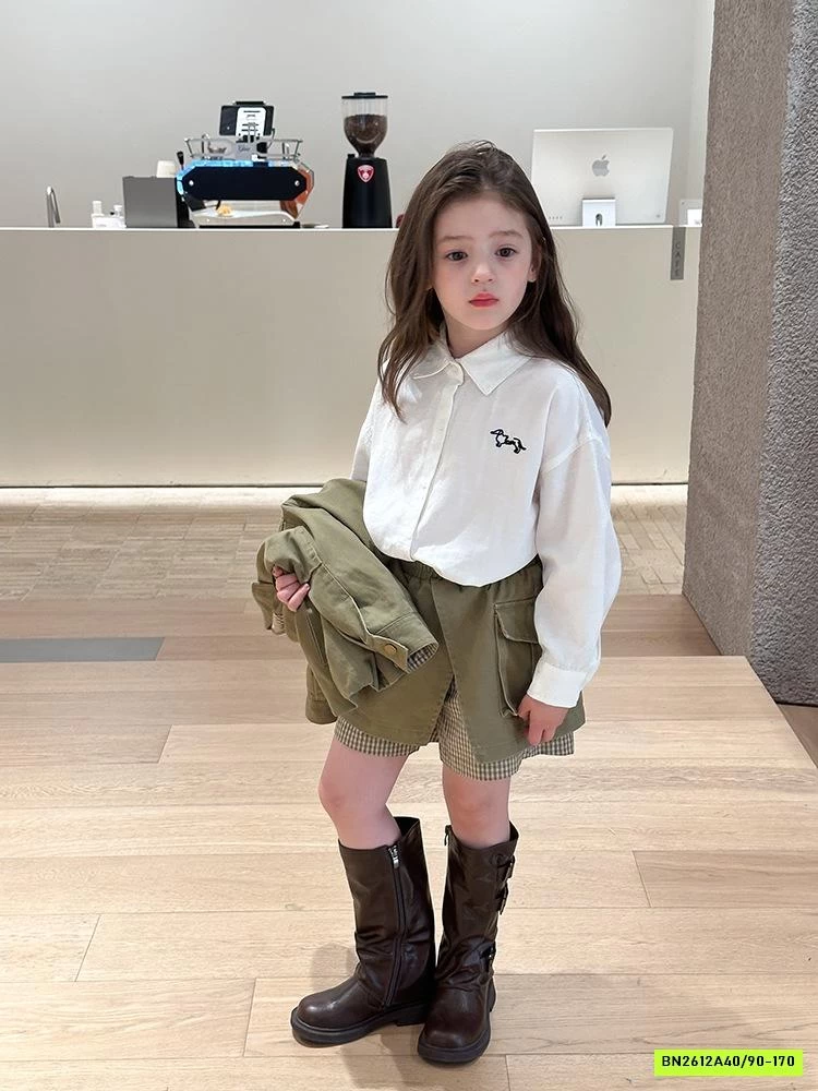 SƠ MI DÀI TAY THÊU LOGO 25F162 AMBB