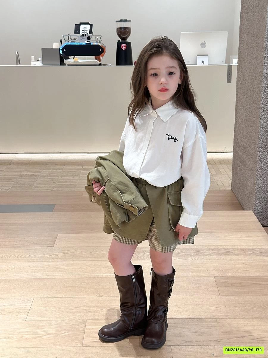 SƠ MI DÀI TAY THÊU LOGO 25F162 AMBB