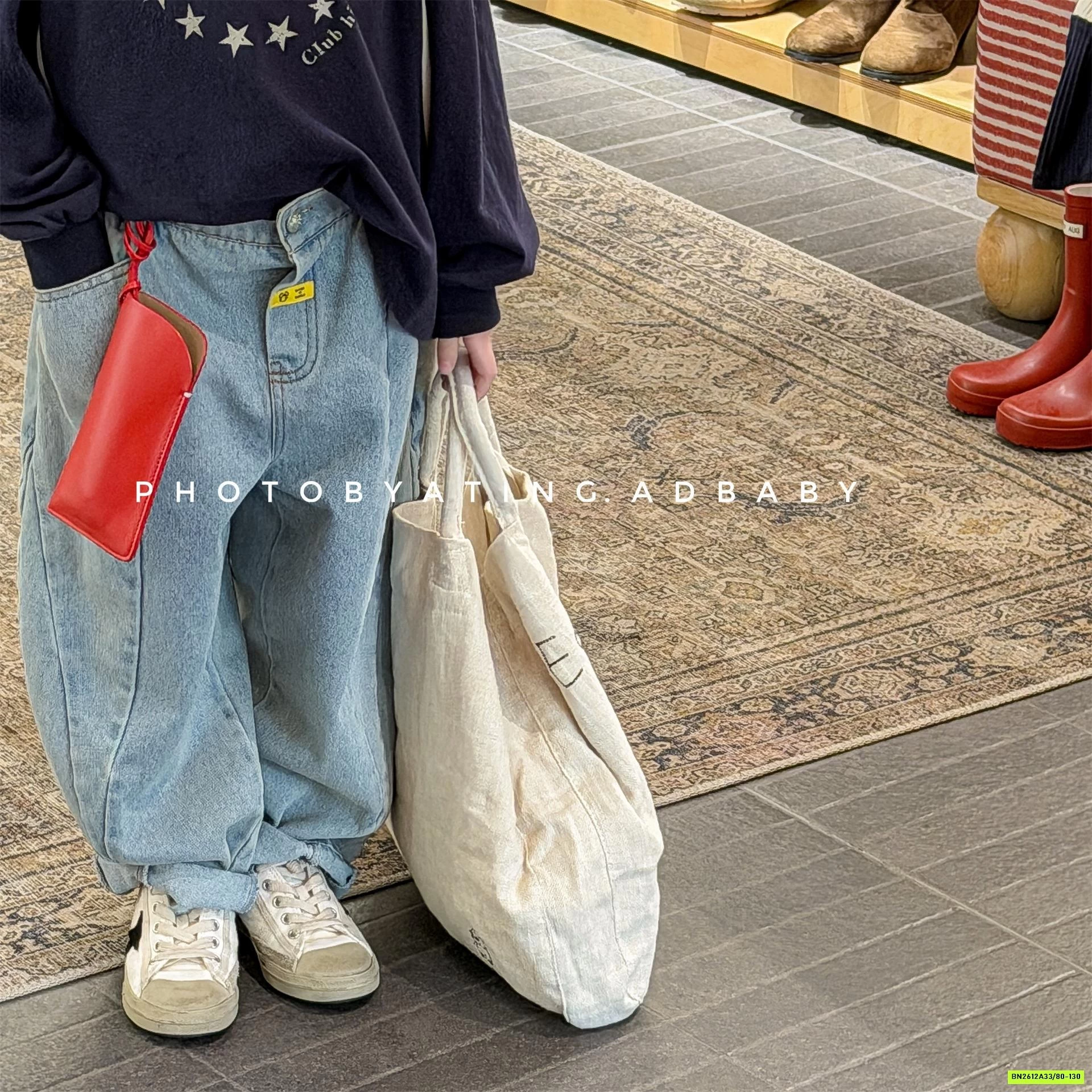 JEANS BAGGY GÂN TRƯỚC ADBABY