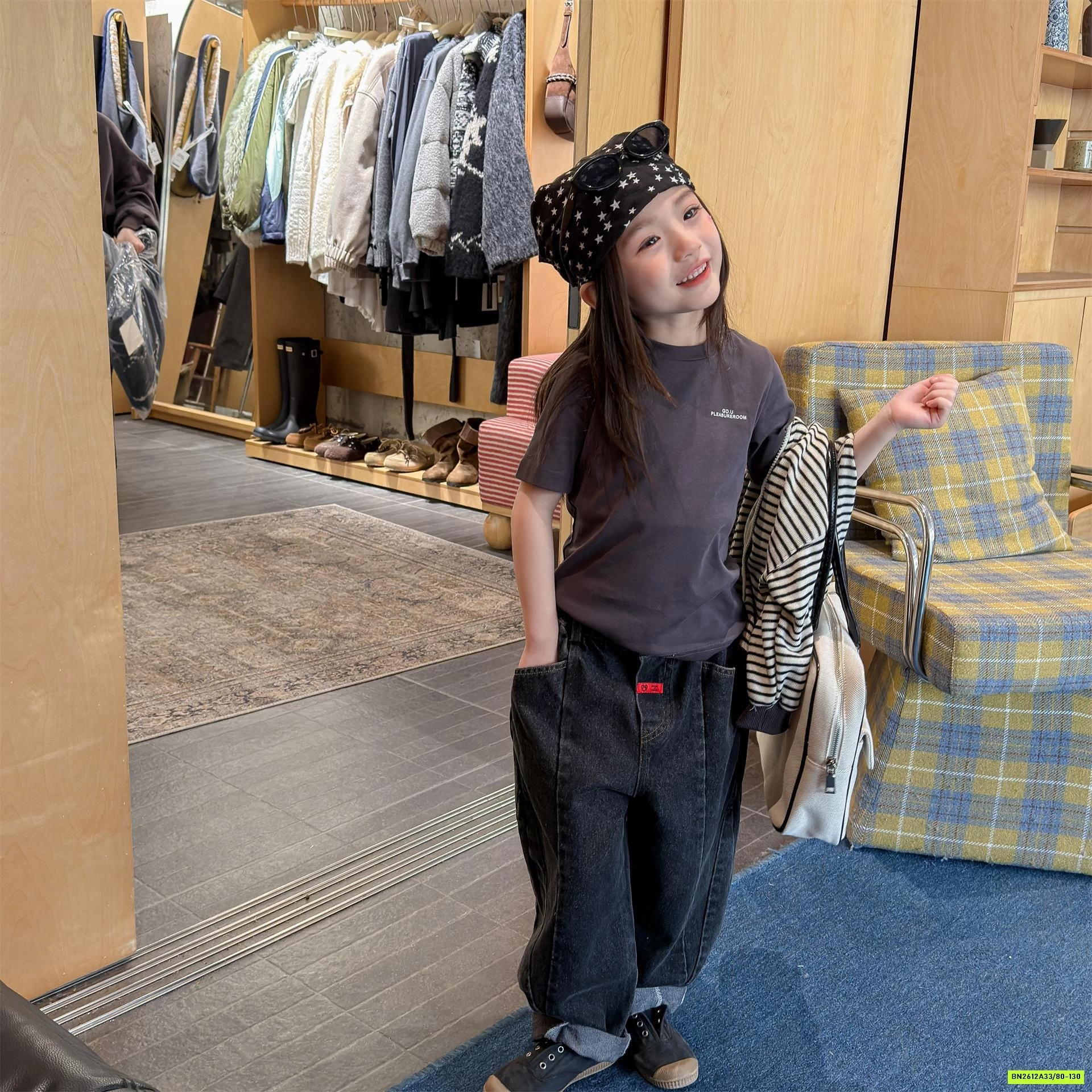 JEANS BAGGY GÂN TRƯỚC ADBABY