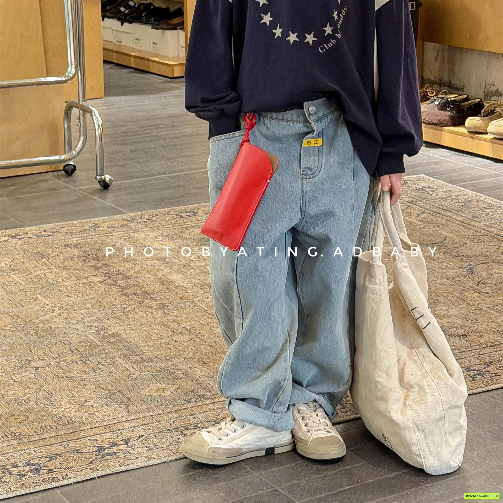 JEANS BAGGY GÂN TRƯỚC ADBABY