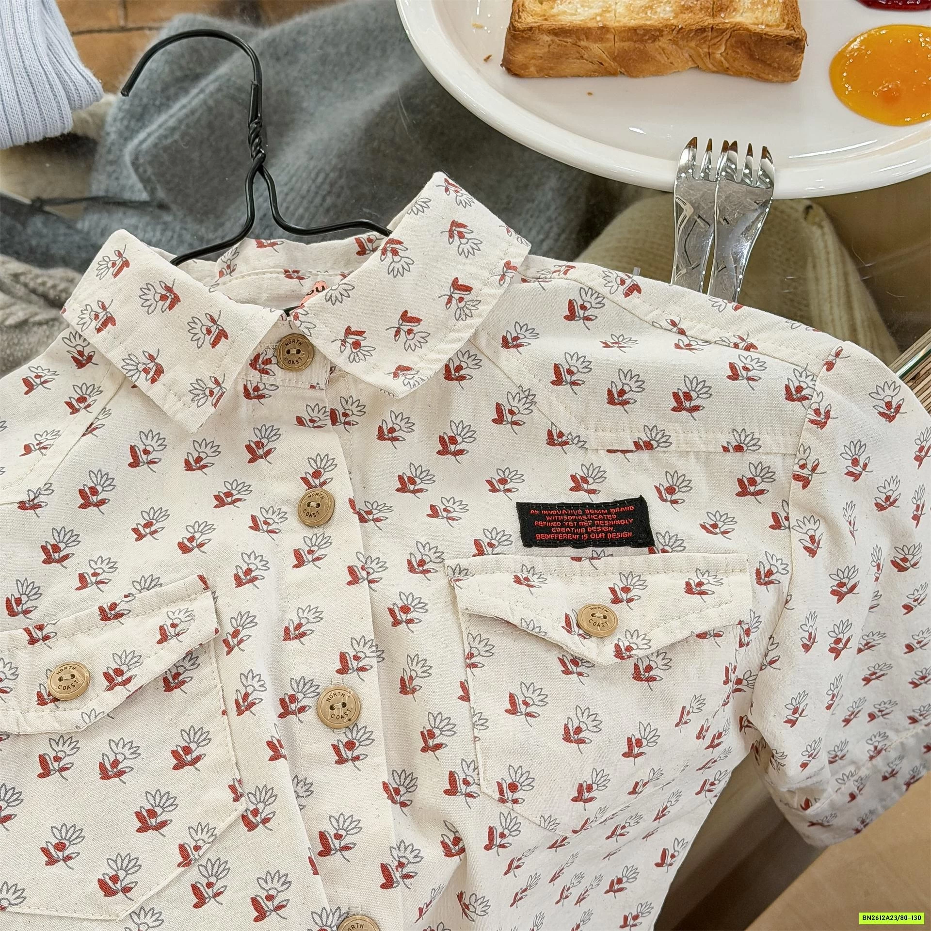 SƠ MI HOA NHÍ ĐUÔI TÔM ADBABY