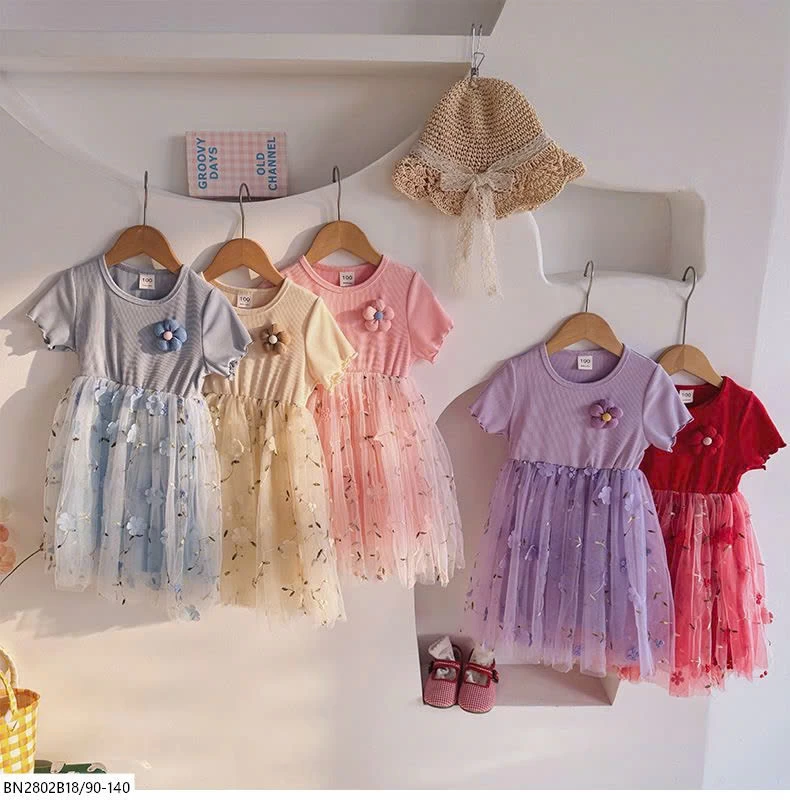 BST ĐẦM THUN PHỐI CHÂN VOAN